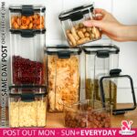 《 𝗗𝗢𝗨𝗕𝗟𝗘 𝗟𝗢𝗖𝗞 》Airtight Plastic Anti Leak Food Spice Stackable Storage