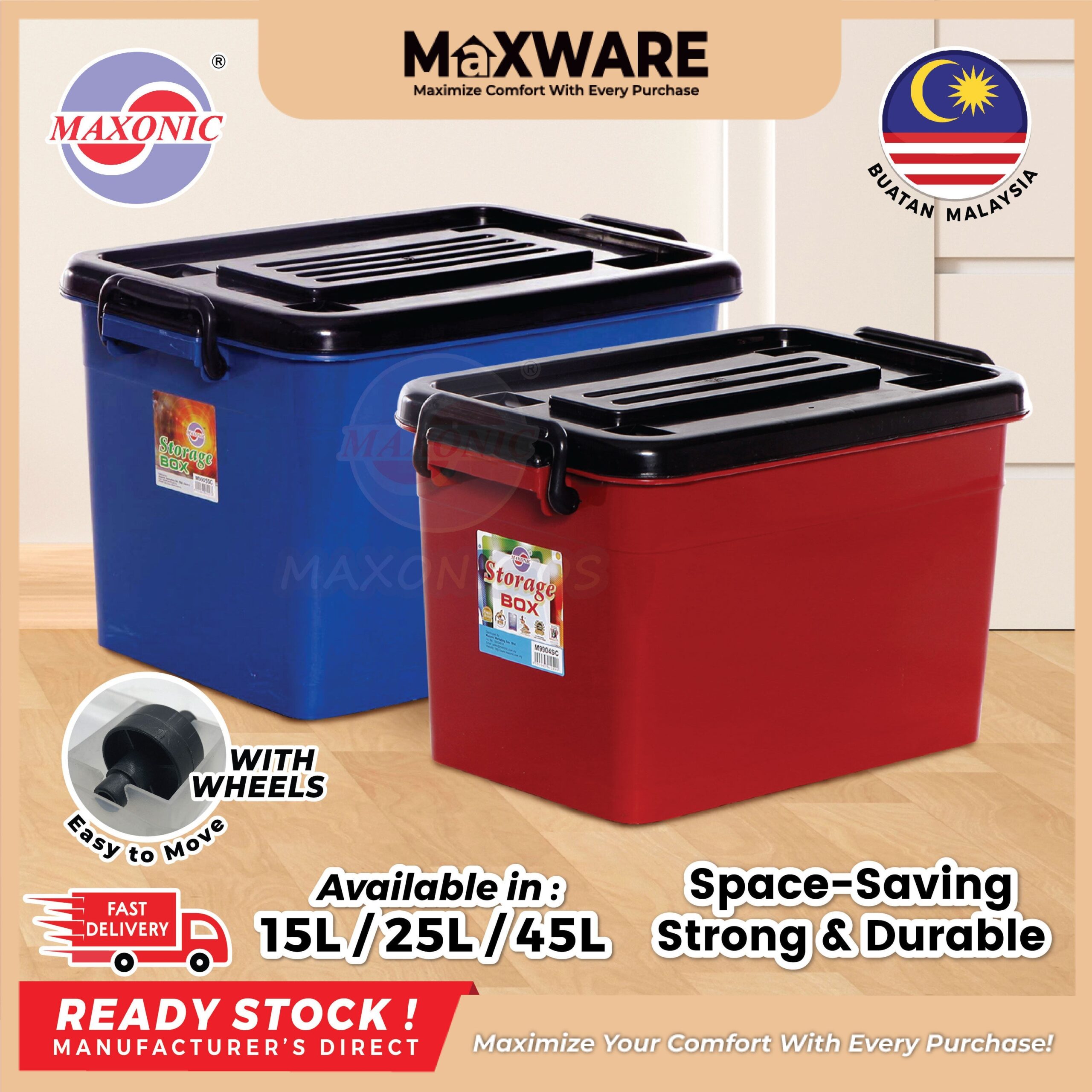 Maxware Storage Box with Wheels Maxware Storage Box with Wheels