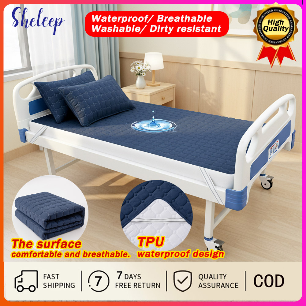 100% Waterproof Mattress Protector with Elastic Band Fitted Bedsheet