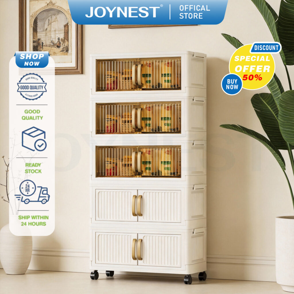 JOYNEST Foldable Storage Cabinet with Doors