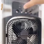 6-Inch Mini Air Cooler Fan with 5 Sprays & 7-Color Light