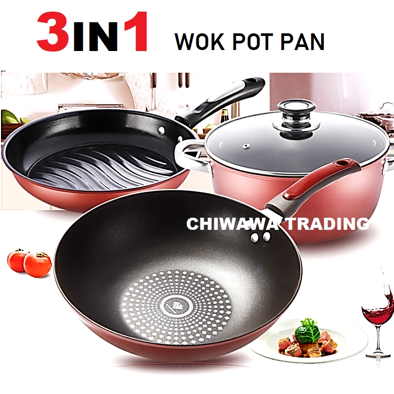 Premium Non-Stick Wok Pot & Pan Set