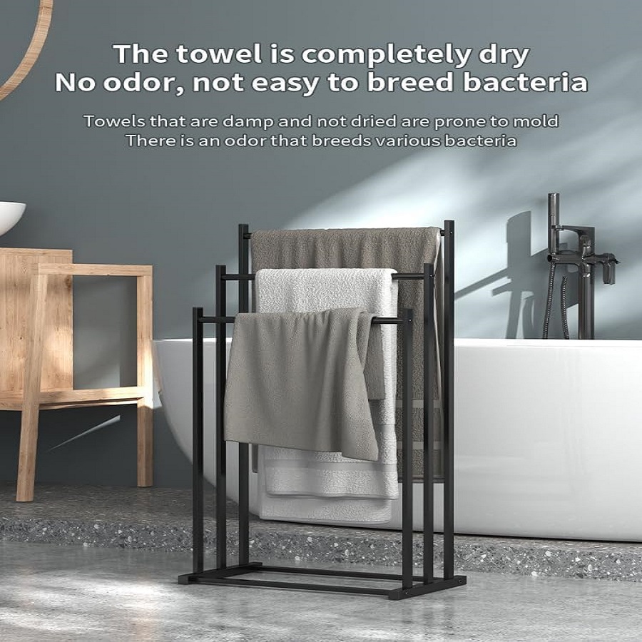 Nordic Bathroom Towel Rack Standing Shelf Iron Storage Rack Towel Hanger