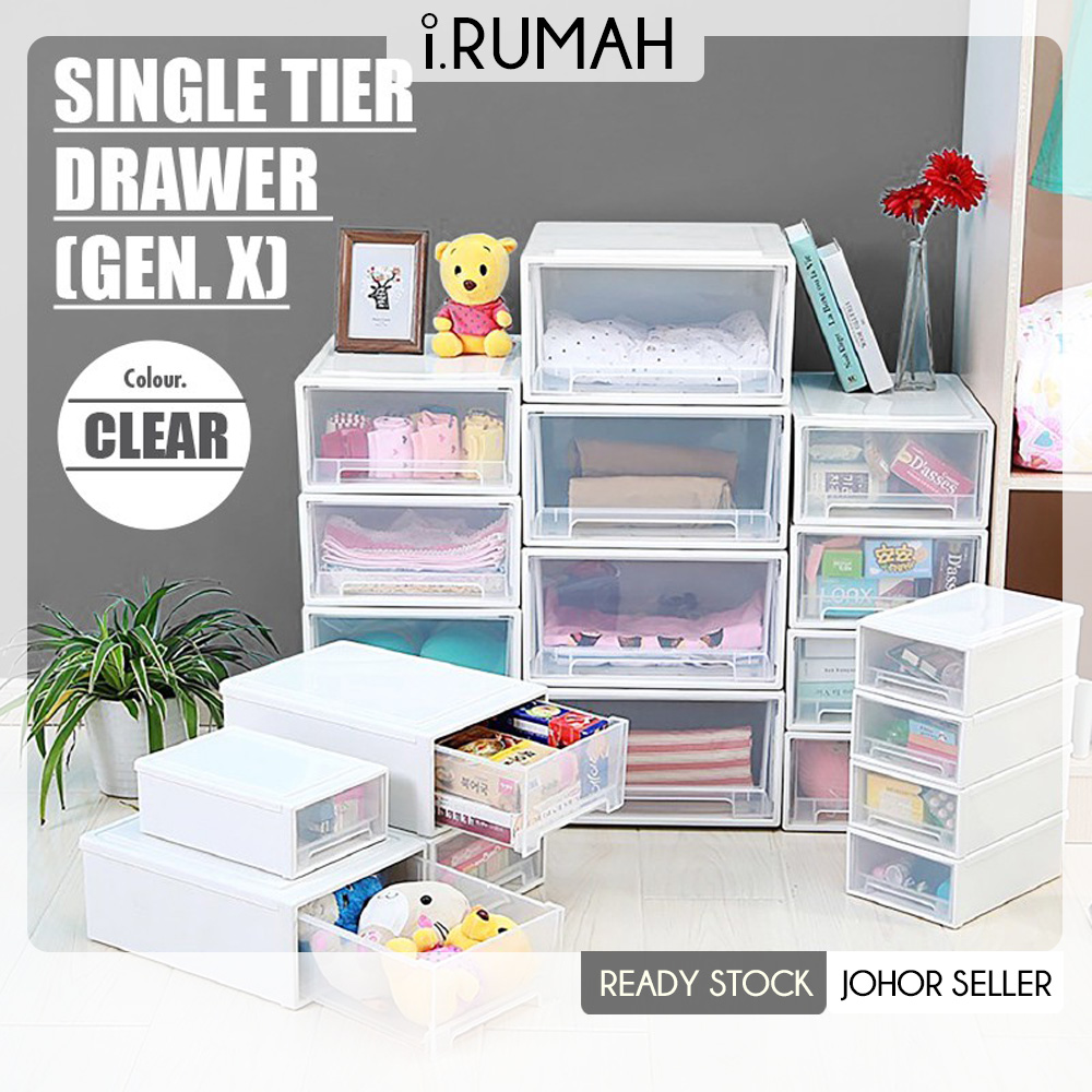 i.Rumah 5L/13L/21L/36L Stackable Storage Box Multipurpose Plastic Wardrobe