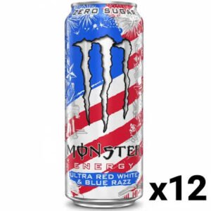 Monster Energy Ultra Red White & Blue Razz 473ml x 12