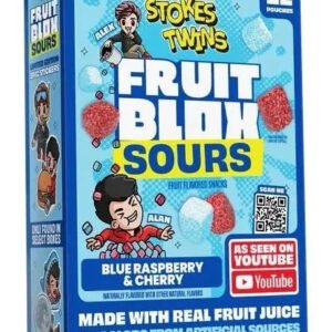 FruitBlox Sours Stokes Twins Blue Raspberry & Cherry 22 Pouches