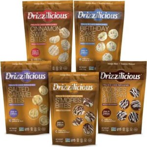 Drizzilicous Mini Rice Cakes Variety Pack 5 x 113g - Cookies & Creme, S’more’s, Birthday Cake, Salted Caramel & Cinnamon Swirl