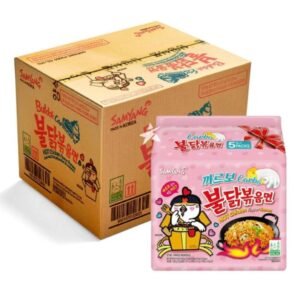 Samyang Buldak Hot Chicken Carbonara Ramen Noodles (130g) (40 Pack) (8 x 5 )